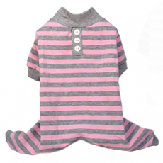 Pyjama Striped rosé-grau/ gestreift (Gr.XS)