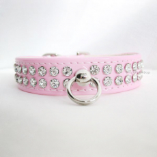 Hunde-Halsband & Leine Ciccone rosé-Lack (Gr.L,XL)