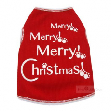 Hunde-Top Merry Merry Christmas rot (Gr.XXS,XS,S)