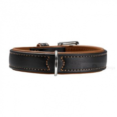 Hunde-Halsband Elk Skin schwarz/ cognac