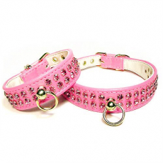 Hundehalsband Glamour pink (Gr.L)