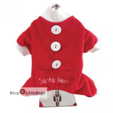 Hunde-Jumper Santa Baby rot-weiß (Gr.S)