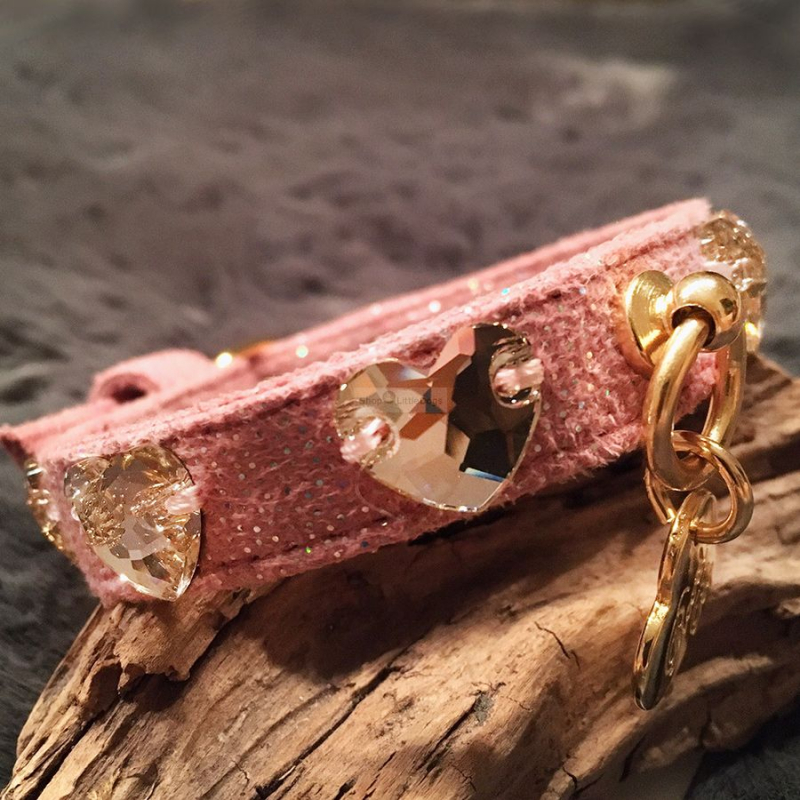 Hunde-Halsband DIAMONDS rosé
