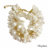 Hunde-Collier 'Pearl' creme (Gr.M)