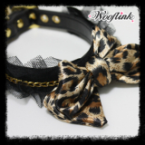 Halsband & Leine 'Leopard Bow' (Gr.M)