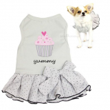 Hunde-Kleid Pancake hellgrau (Gr.XS)