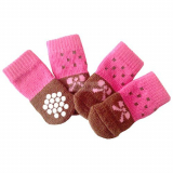 Hundesocken Bow fuchsia-braun (Gr.M)