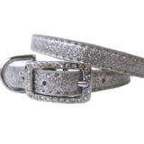 Hunde-Halsband 'Sparkle' silber (Gr.M)