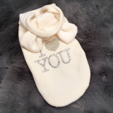 Hunde-Sweater 'I LOVE YOU' creme