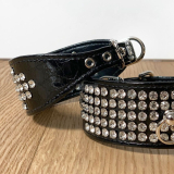 Hundehalsband 'LUXURY' schwarz-chrome