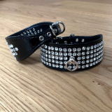 Hundehalsband 'LUXURY' schwarz-chrome