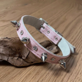 Hunde-Halsband ROCK Snake Skin rosé