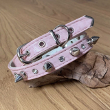 Hunde-Halsband ROCK Snake Skin rosé