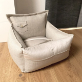 Hunde-Autositz HERRINGBONE beige