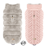 Hundejacke MARIETTE grau/ rosé (Gr.29)