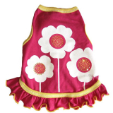 Hundekleid 'Flowers' pink