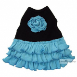 Hundekleid Salsa Girl schwarz-aqua (Gr.XS)