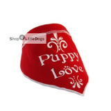 Hunde-Halstuch Puppy Love rot (Gr.M)